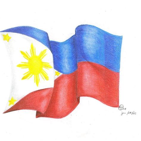 filipino flag drawing.